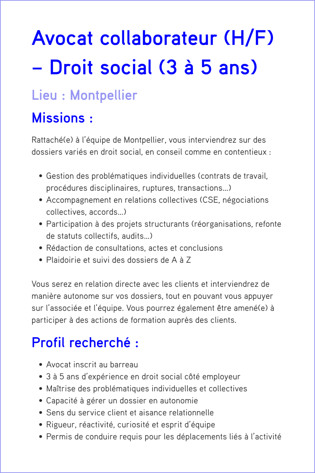Collaborateur Montpellier